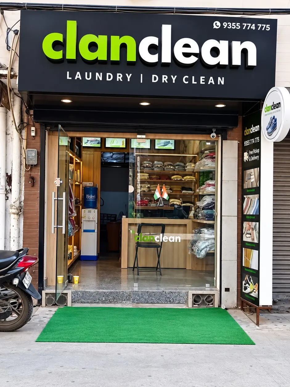 ClanClean laundry and dry cleaning shop in Block K, Malviya Nagar
