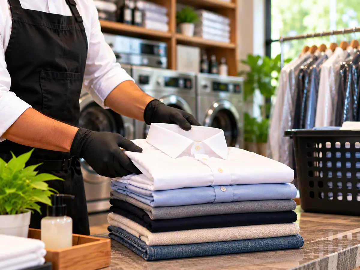 Same-day order of pressed shirts and a kurta on hangers in covers ready for evening delivery at ClanClean Delhi